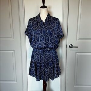 MISA - Blue Pattern Shirt Dress - M